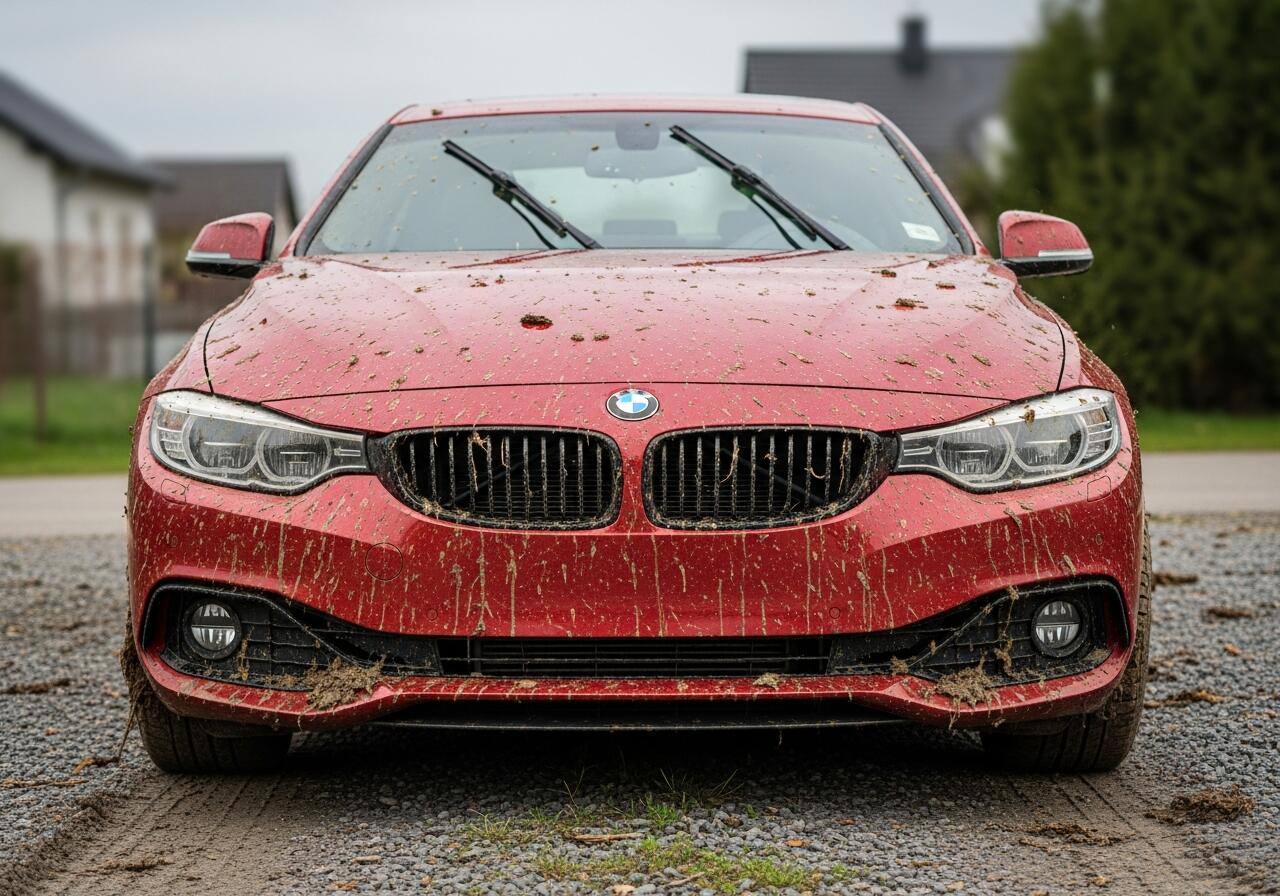 Dirty car before wash